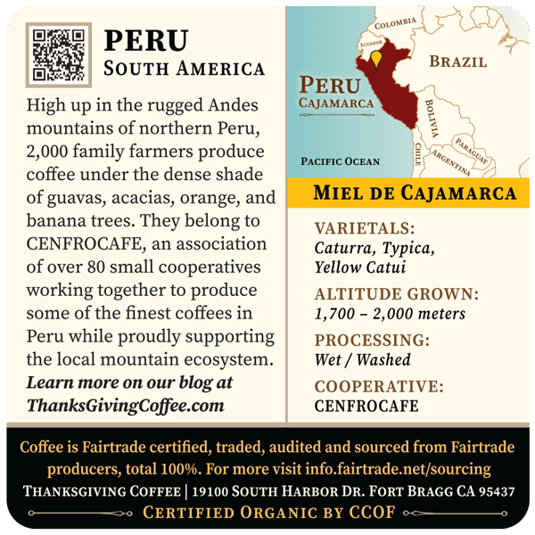 Peru - Miel de Cajamarca, Light Roast